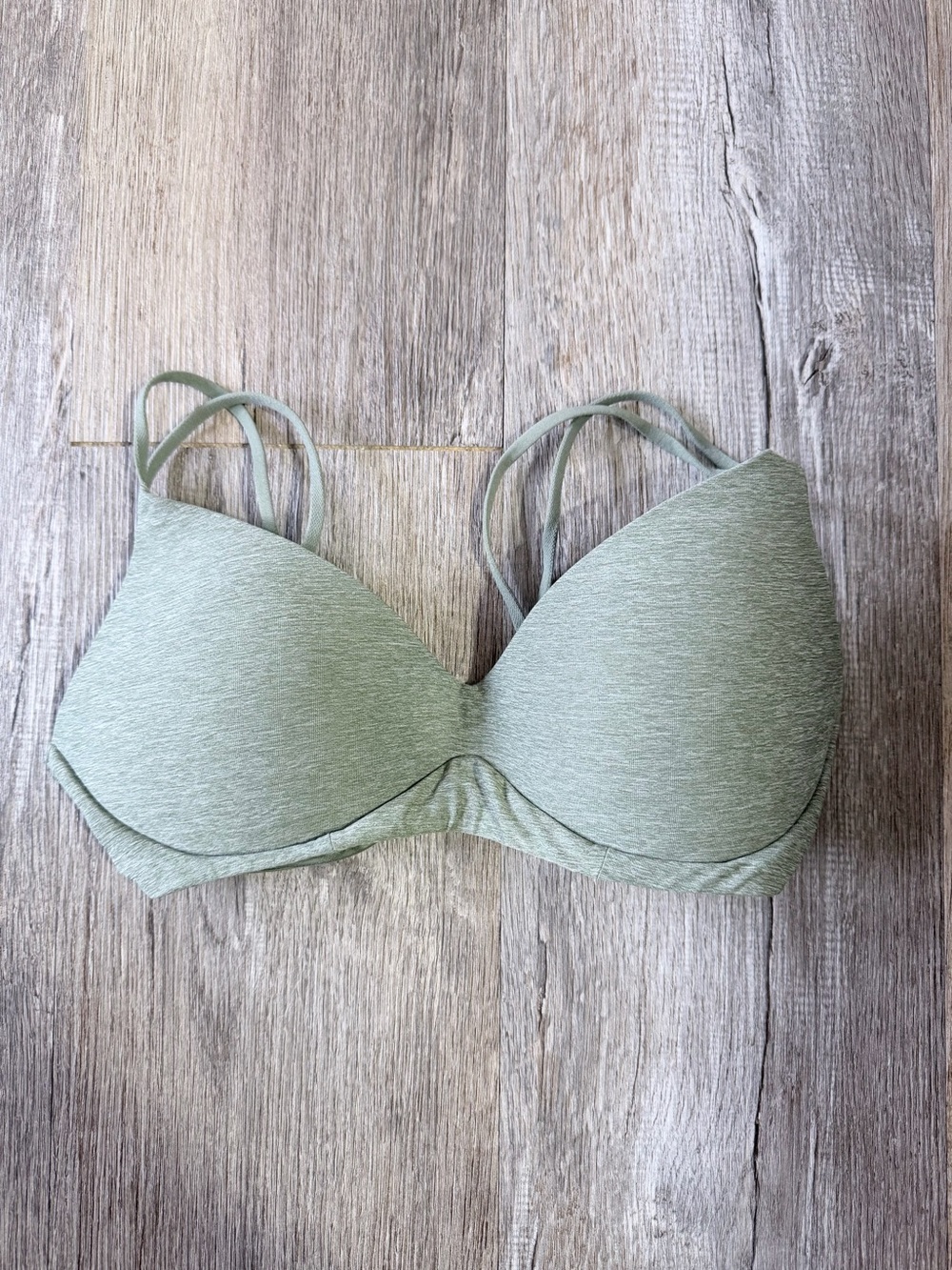 AERIE Heathered Sage Wireless Padded T-Shirt Bra 32D